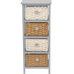 30x73x25 Graues Regal mit vier Körben - Donnira