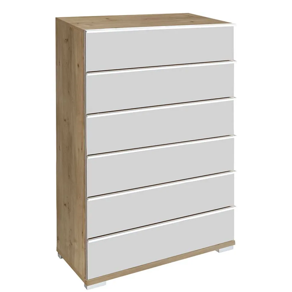 75x120x42 Große Hochkommode mit sechs Schubladen - Nuetran