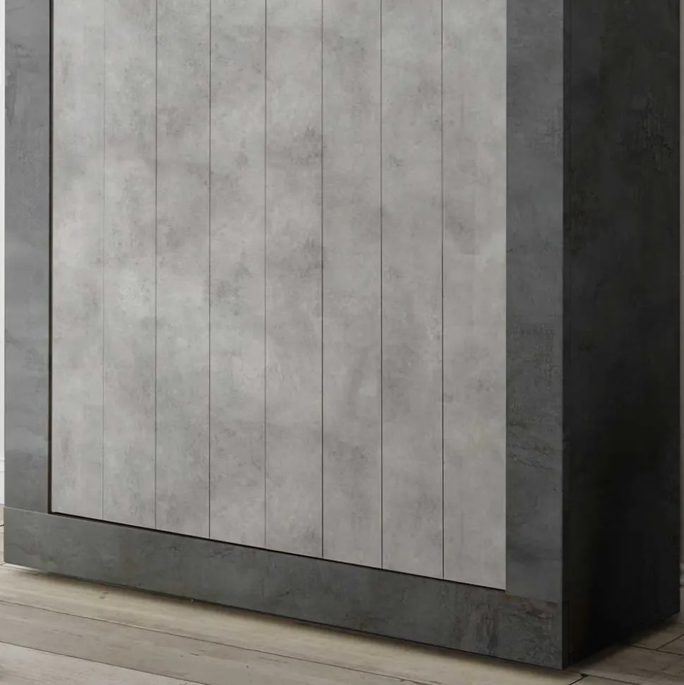110x144x43 Highboard in Beton Grau Dekor - Beverli