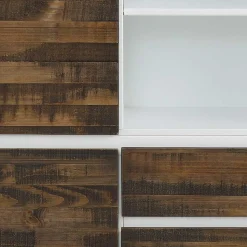 100x120x35 Highboard in Weiß & Kiefer dunkel - Chihu