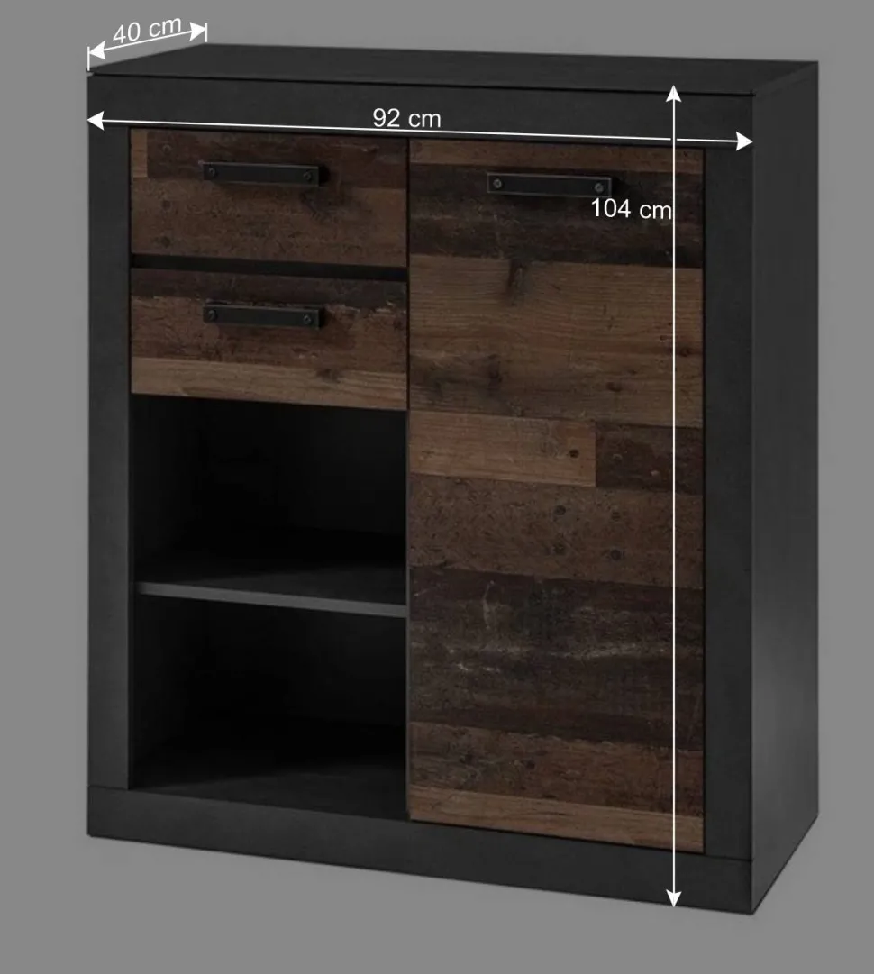 92x104x40 Highboard mit 2 Fächern - Timuras