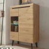 90x134x40 Highboard mit Glaseinsatz 2-türig - Olcian