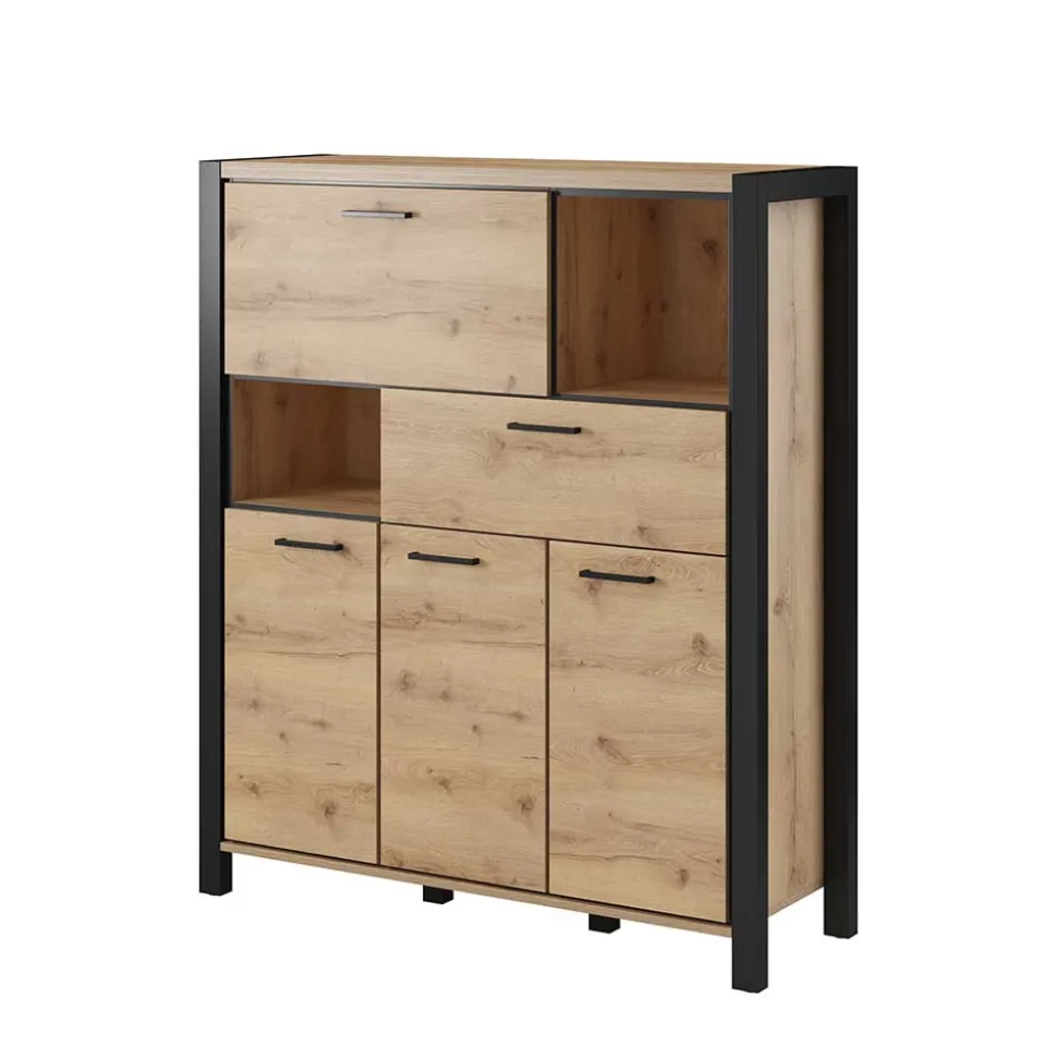 120x140x41 Highboard mit Klappe & 3 Türen - Zavorra