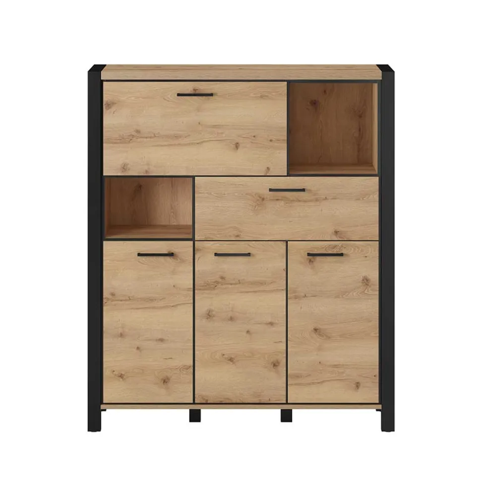 120x140x41 Highboard mit Klappe & 3 Türen - Zavorra