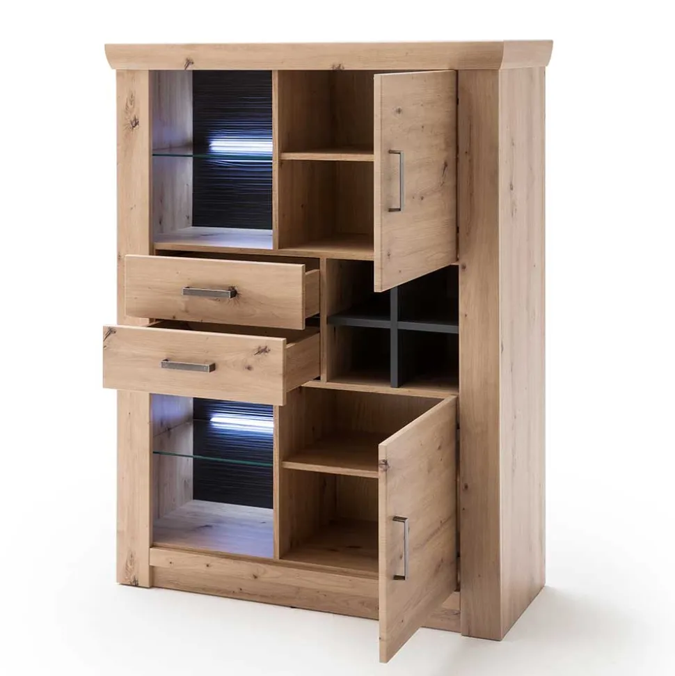 110x146x45 Highboard mit offenen Fächern - Wykina