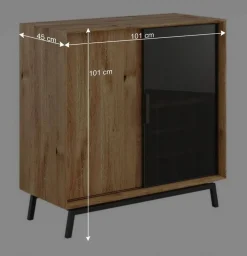 101x101x45 Highboard mit Schiebetüren - Fabiella