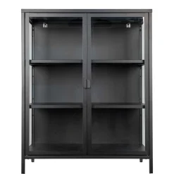 80x102x40 Highboard Vitrine aus Glas & Stahl - Immy