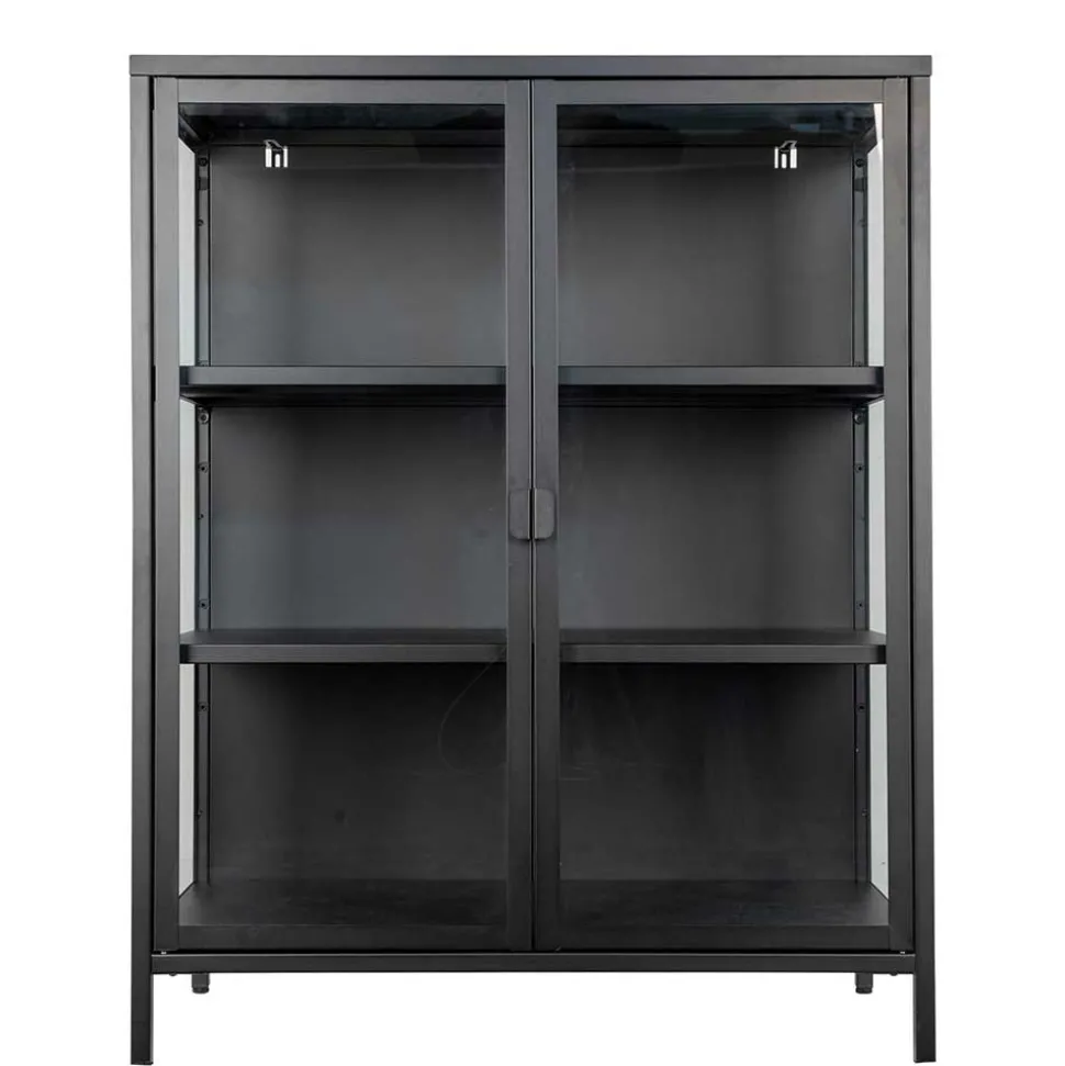 80x102x40 Highboard Vitrine aus Glas & Stahl - Immy