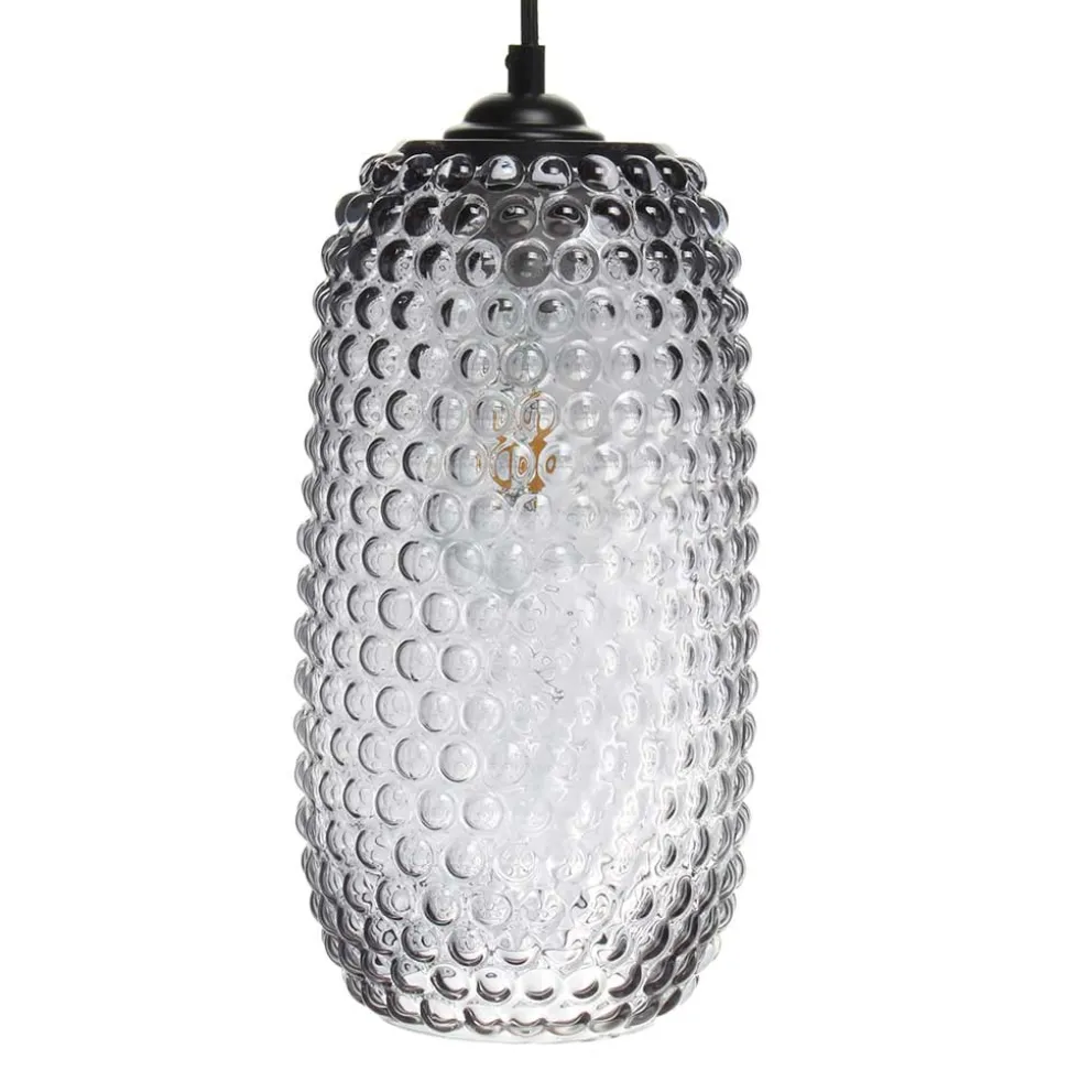 15x34x15 Hängeleuchte mit Glas Schirm in Grau - You