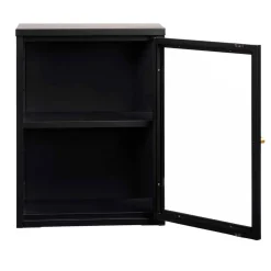 45x60x25 Hängende Vitrine aus Metall in Schwarz - Butoaie