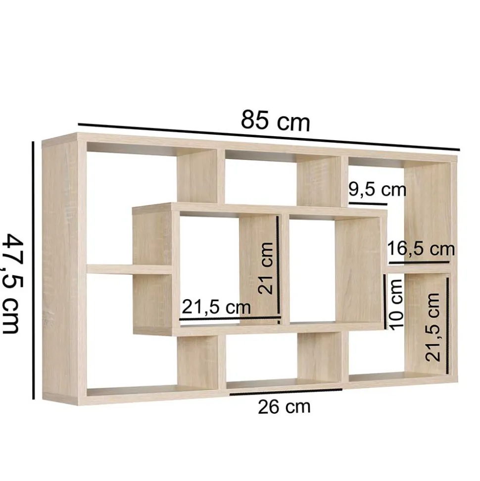 85x48x16 Hängeregal mit acht Fächern - Franklin