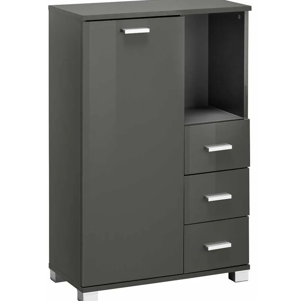 60x90x30 Hochglanz Badschrank in Grau - Ulivia