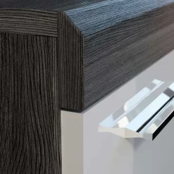 120x85x37 Hochglanz Kommode in Weiß & Grau - Nancys