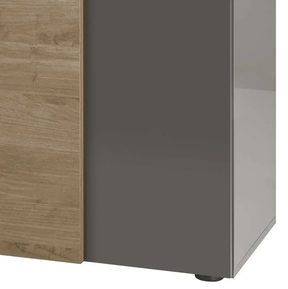 181x94x44 Hochglanz Sideboard in Dunkelgrau - Eracosta