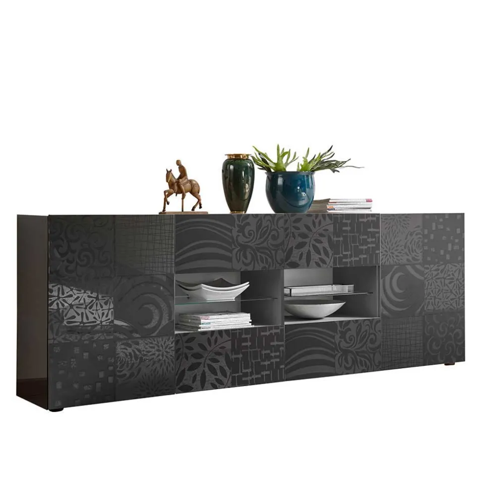 241x84x42 Hochglänzendes Sideboard in Grau - Ipatal