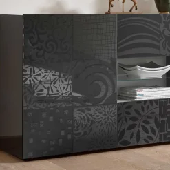 241x84x42 Hochglänzendes Sideboard in Grau - Ipatal