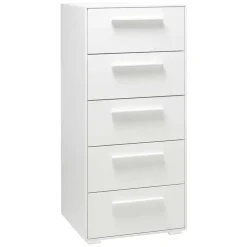 50x111x49 Hochkommode in Weiß aus Buche - Volcma