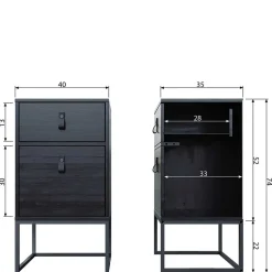 40x74x35 Hochkommode mit Bügelgestell - Clewono