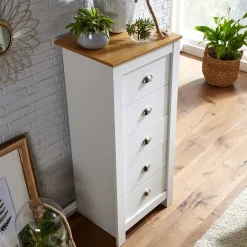 53x114x39 Hochkommode mit fünf Schubladen - Intora