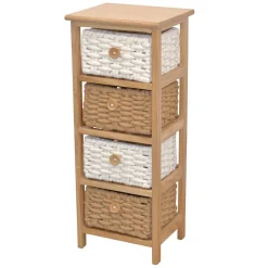 30x73x25 Hochkommode mit vier Körben - Rennia