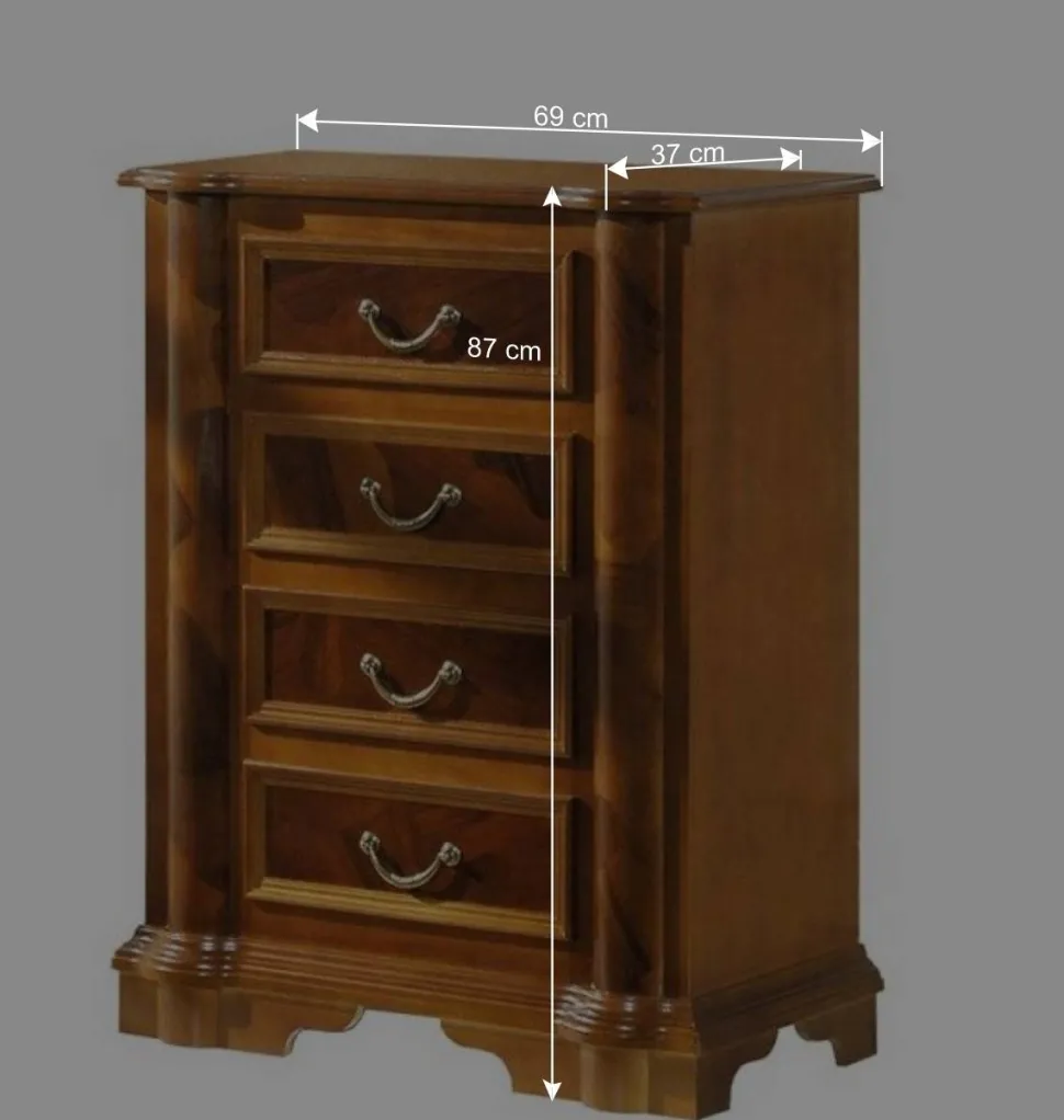 69x87x37 Hochkommode mit vier Schubladen - Palienca