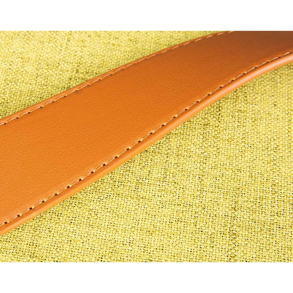 42x36x30 Hocker mit Griff in Gelbgrün Stoff - Domiano