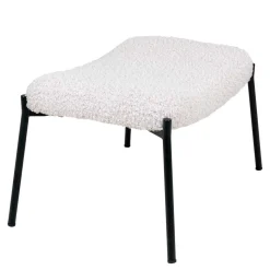 61x41x36 Hocker mit Plüsch Sitz in Weiß - Elefonas