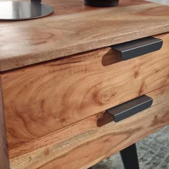 47x65x35 Hohe Nachtkommode aus Akazie Natur - Ishi