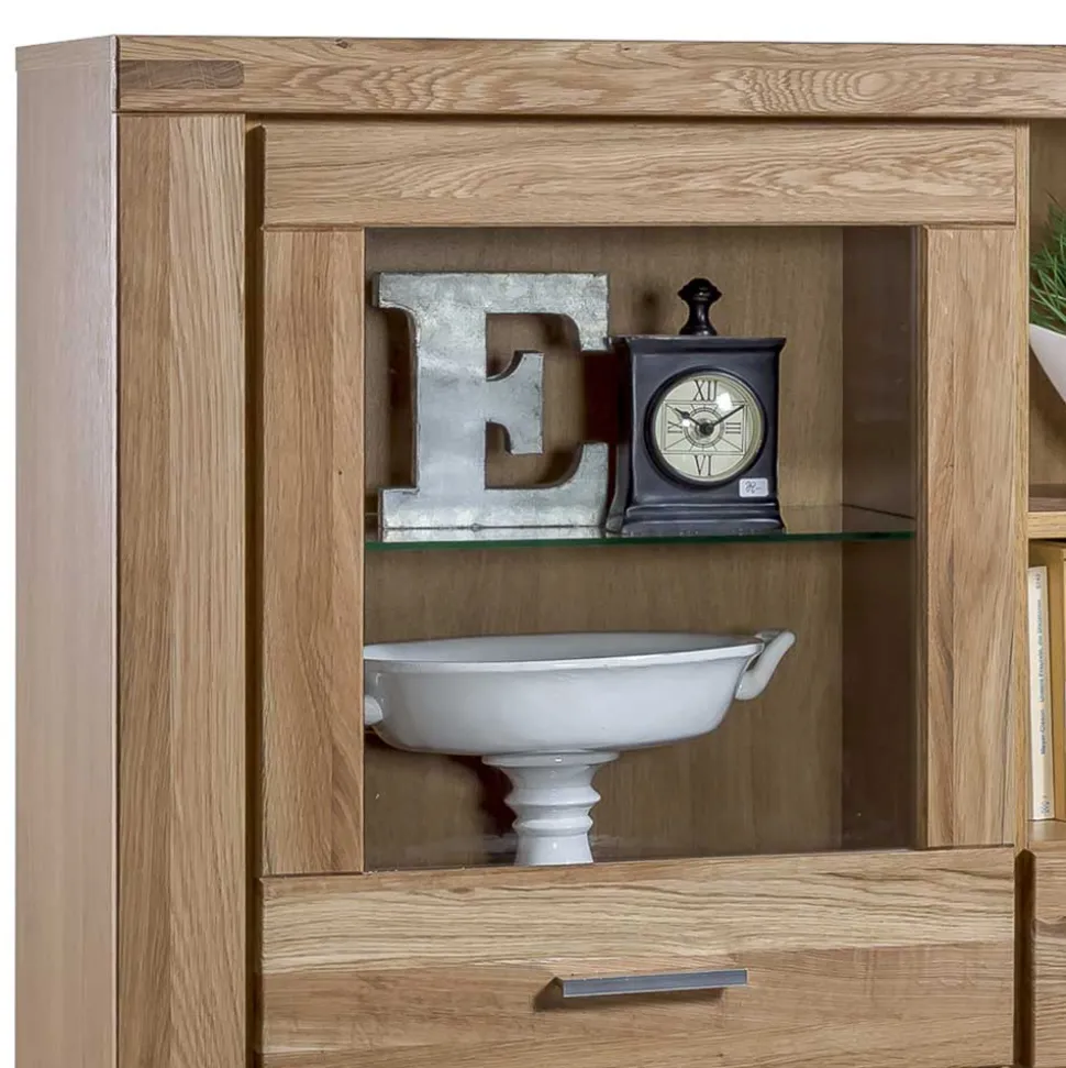 158x140x40 Holz Highboard aus Wildeiche - Maila