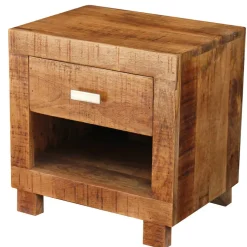 40x40x30 Holz Nachtkonsole mit Schublade & Fach - Lance