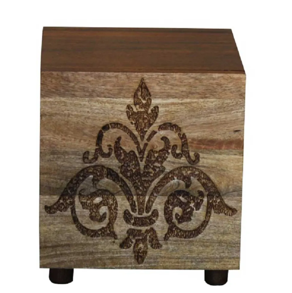 40x35x40 Holz Schränkchen mit Ornament Schnitzerei - Kick