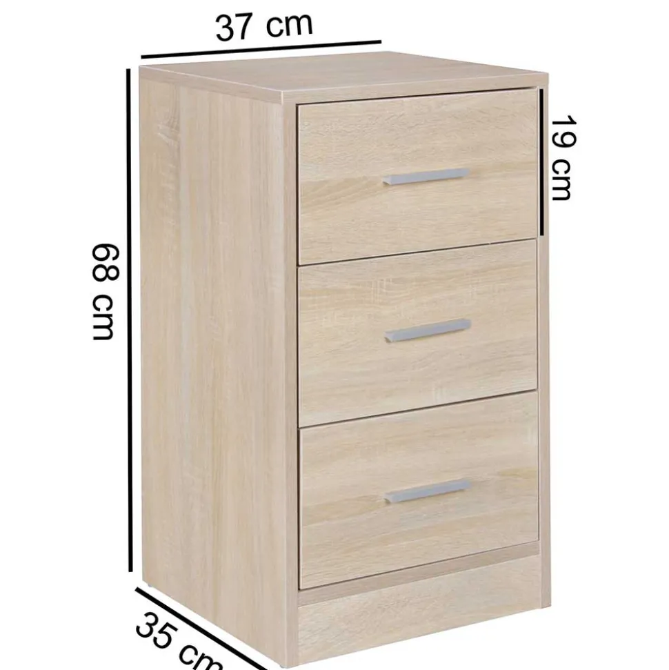 37x68x35 Holzoptik Nachtkommode in Sonoma-Eiche - Angrada