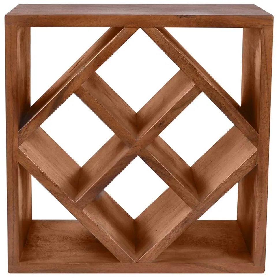 40x40x25 Holzregal für Wein aus Akazie Massivholz - Bernadi