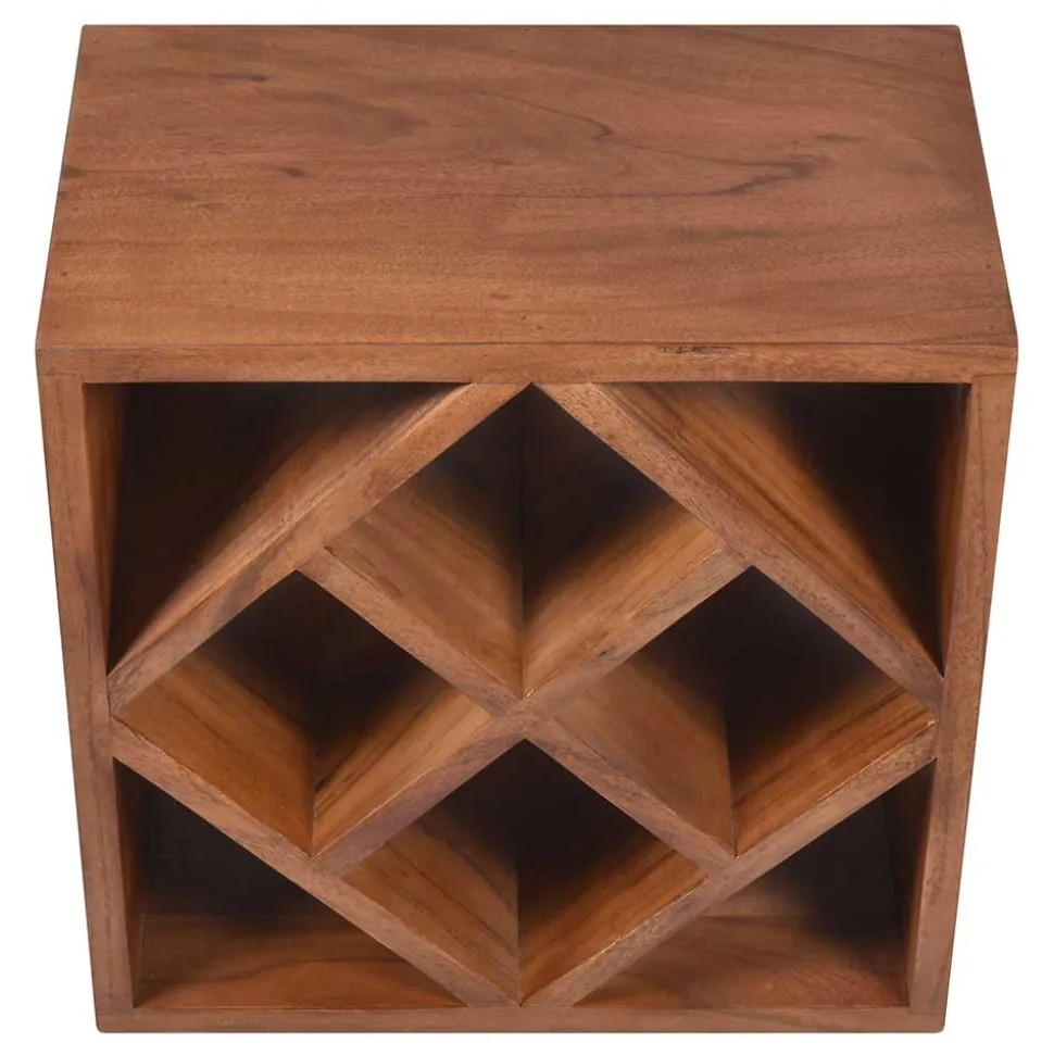 40x40x25 Holzregal für Wein aus Akazie Massivholz - Bernadi