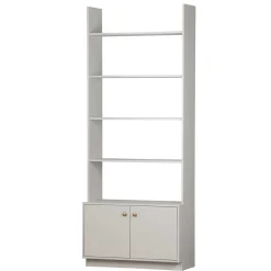 80x200x35 Holzregal in Grau im Skandi Design - Huvina