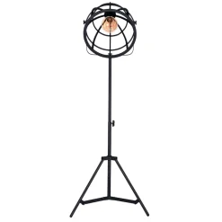 55x170x55 Industrial Stehlampe aus schwarzem Metall - Sucaeva