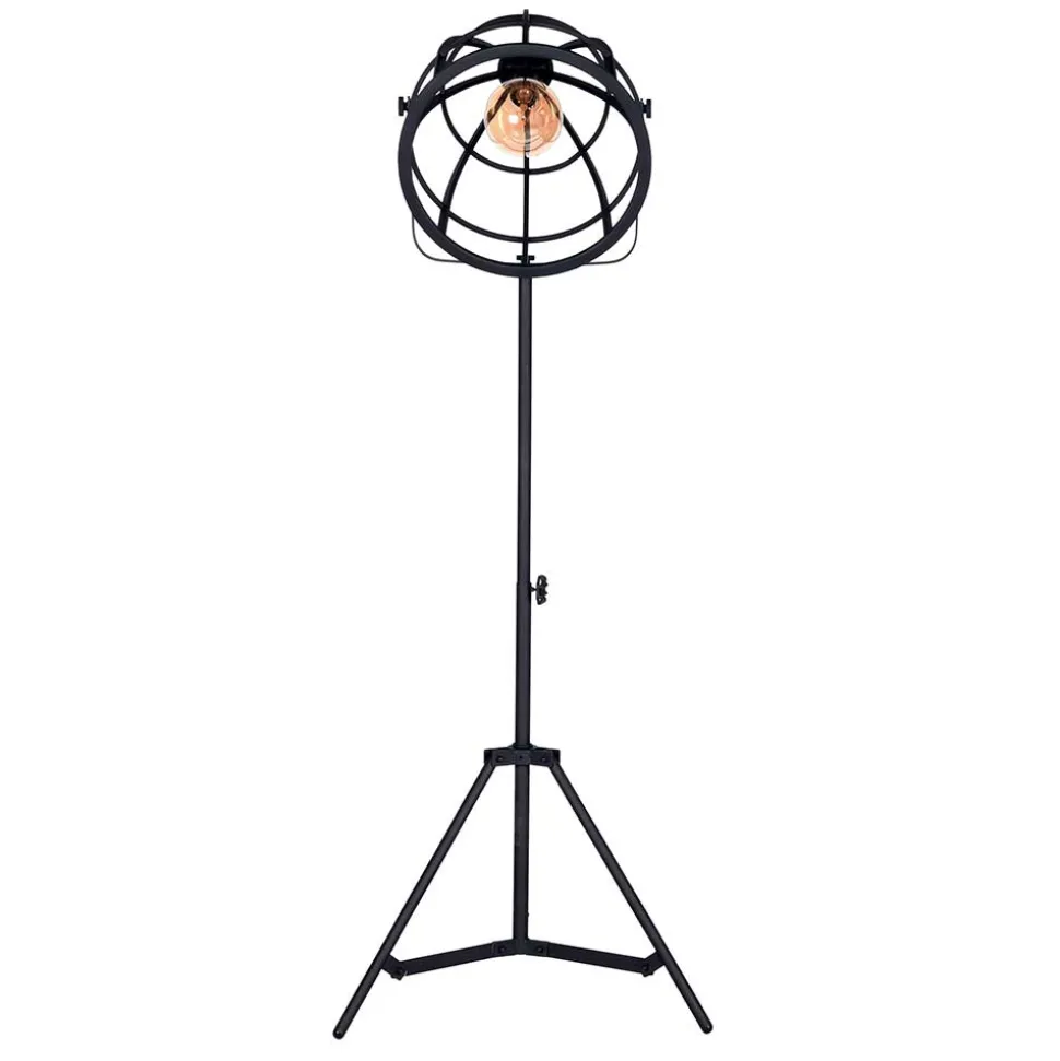 55x170x55 Industrial Stehlampe aus schwarzem Metall - Sucaeva