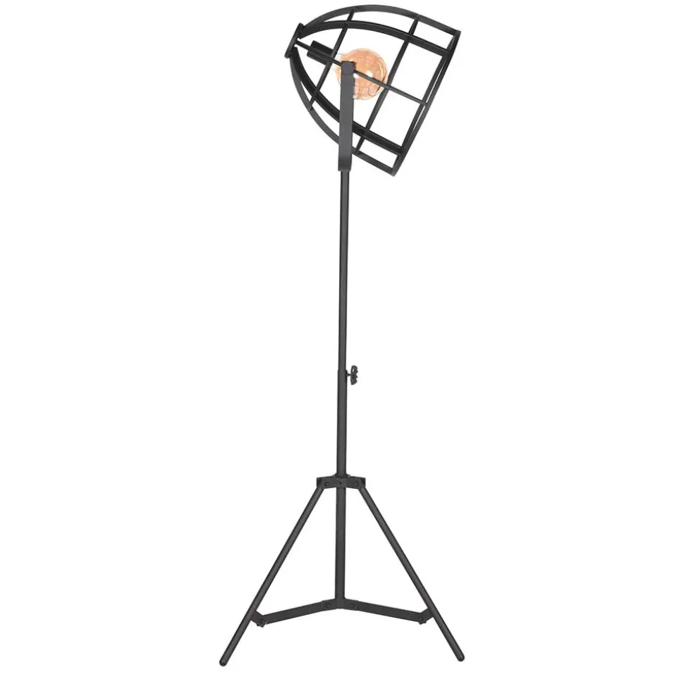 55x170x55 Industrial Stehlampe aus schwarzem Metall - Sucaeva