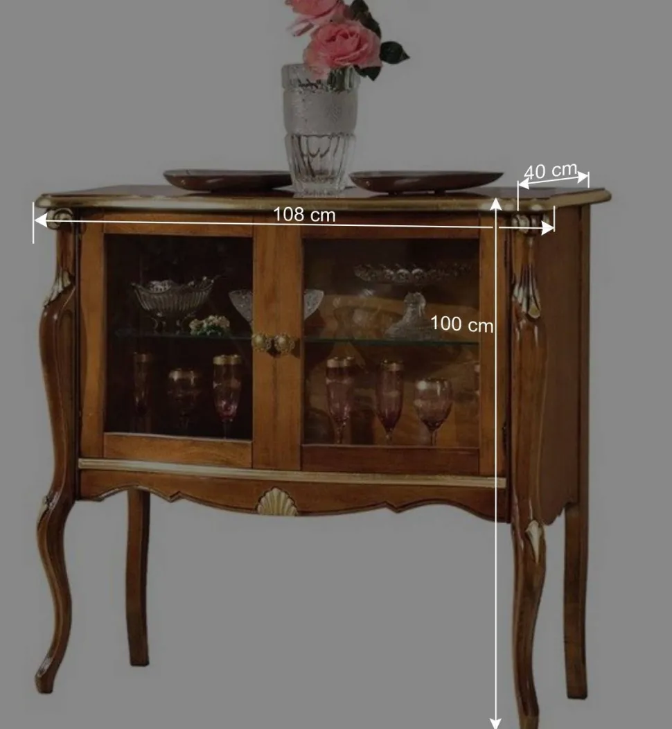 108x100x40 Italienische Vitrine 2-türig - Carlenna I