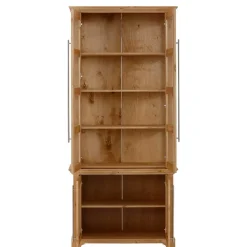 94x210x39 Kiefernholz Vitrine - Landhaus modern - Noellisa