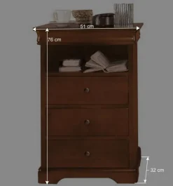 51x76x32 Klassische Kommode mit Fach - Lemerzi