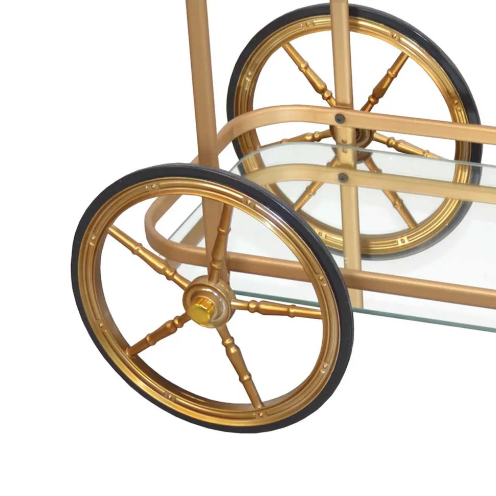 69x75x43 Klassischer Barwagen aus Glas & Metall - Zelda