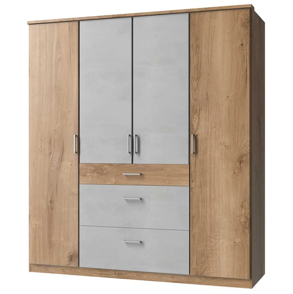179x199x58 Kleiderschrank in Holzoptik Plankeneiche - Anca