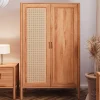 108x175x60 Kleiderschrank mit Wiener Geflecht Tür - Indrya