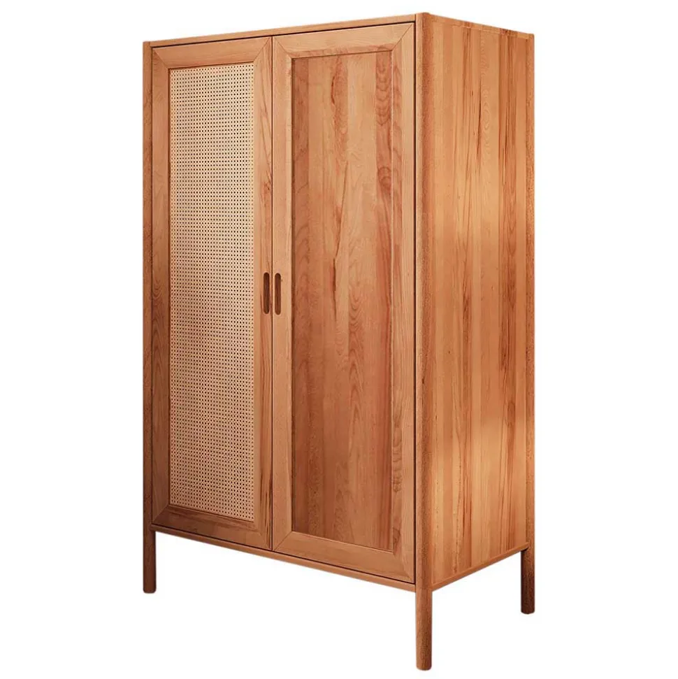 108x175x60 Kleiderschrank mit Wiener Geflecht Tür - Indrya