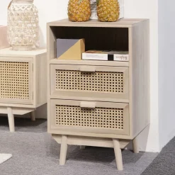 40x68x36 Kleine Kommode mit Fach & 2 Schubladen - Oncinasa