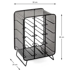 30x46x24 Kleines Flaschenregal in Schwarz - Selvas