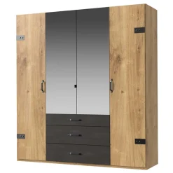 200x216x58 Kombi-Kleiderschrank mit Spiegeln - Bram