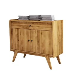 100x90x50 Kombi-Kommode aus Wildeiche Holz - Hardus
