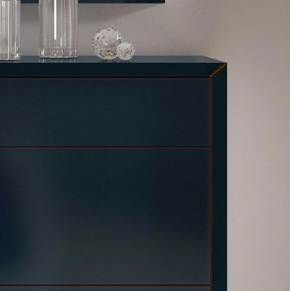 128x100x52 Kommode in Dunkelblau & Golrd - Lucasario